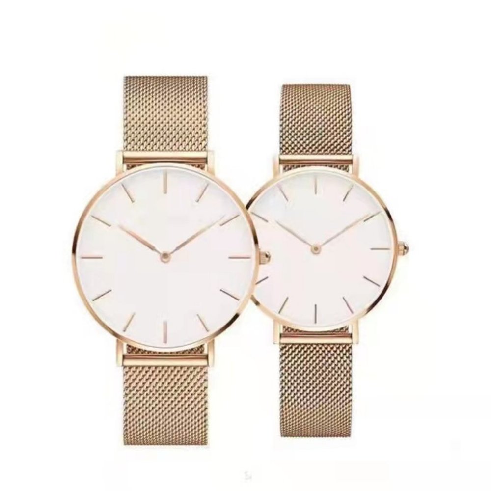 New luxury dw watch lovers' watch waterproof fine steel mesh belt